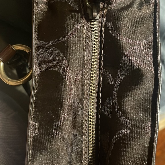 Authentic Coach Signature C Canvas w/ Leather Straps Purse Chocolate G0768-11505 - Picture 4 of 7